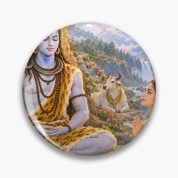 Item preview, Parvati Meets Shiva in Meditation | Devotional Art designed and sold by Homyar.
