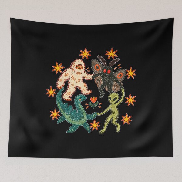 Item preview, Funny Dancing Cryptids Bigfoot Mothman Alien Halloween  designed and sold by DaphoLatara.