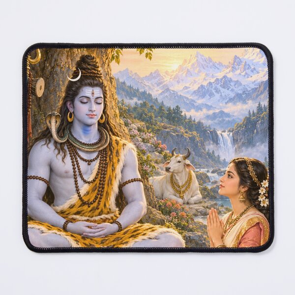 Item preview, Parvati Meets Shiva in Meditation | Devotional Art designed and sold by Homyar.