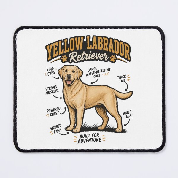 Item preview, Yellow Labrador Retriever Dog Anatomy Illustration Artwork designed and sold by Piiouf.