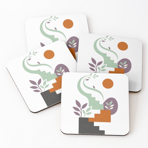 Item preview, Abstract Botanical Staircase – Geometric Nature Illustration designed and sold by meghnad.
