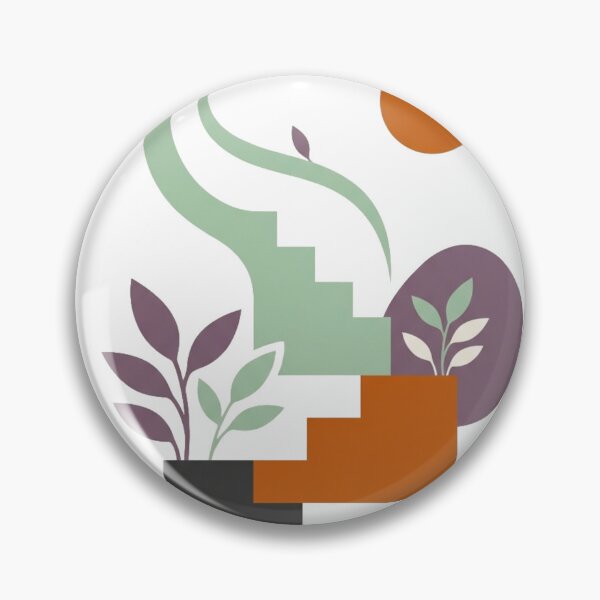 Item preview, Abstract Botanical Staircase – Geometric Nature Illustration designed and sold by meghnad.