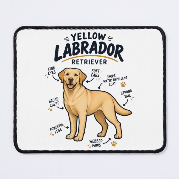 Item preview, Detailed Yellow Labrador Retriever Dog Anatomy Illustration for Animal Lovers designed and sold by Piiouf.