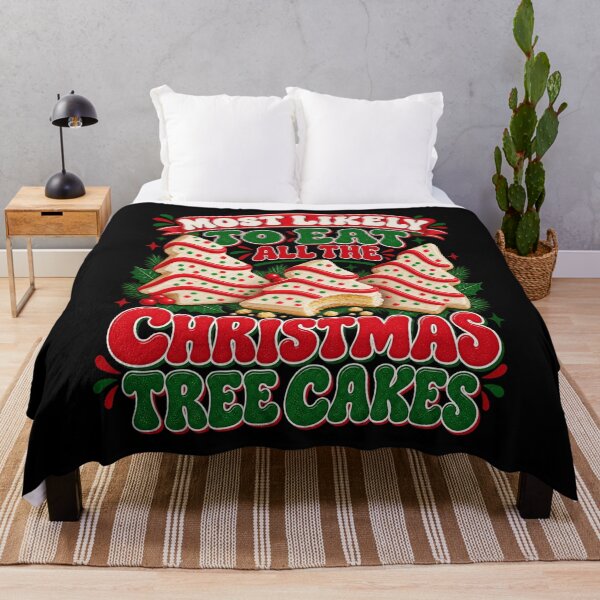 Item preview, Most Likely To Eat All The Christmas Tree Cakes Retro Holiday Design designed and sold by SEINENGAPPI19.