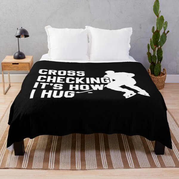 Item preview, Cross Checking Its How I Hug - Funny Ice Hockey Gift designed and sold by mashaqwenty.