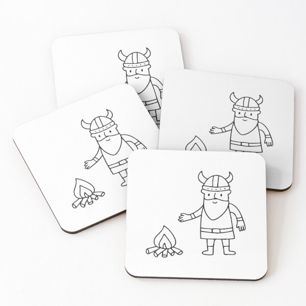 Item preview, An illustration of viking man beside a campfire designed and sold by rasagamastore.