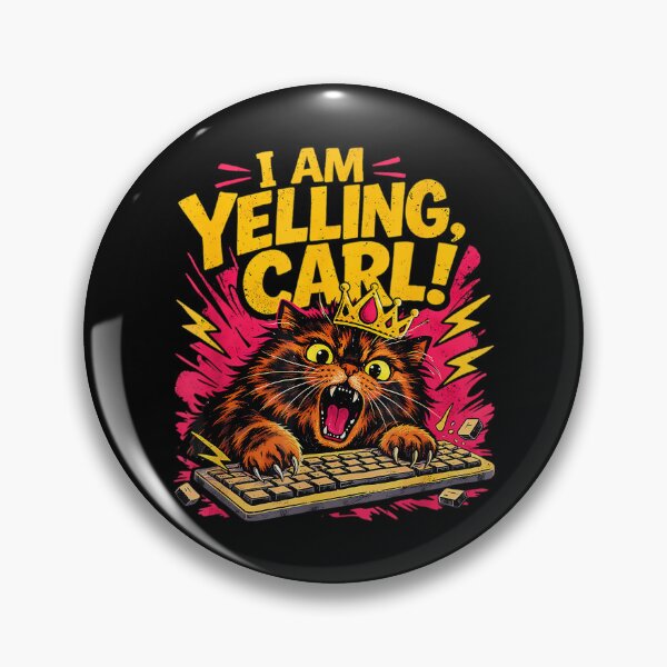 Item preview, I Am Yelling Carl Donut Cat Meme designed and sold by RebelKittyArt.