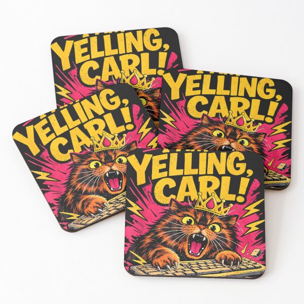 Item preview, I Am Yelling Carl Donut Cat Meme designed and sold by RebelKittyArt.