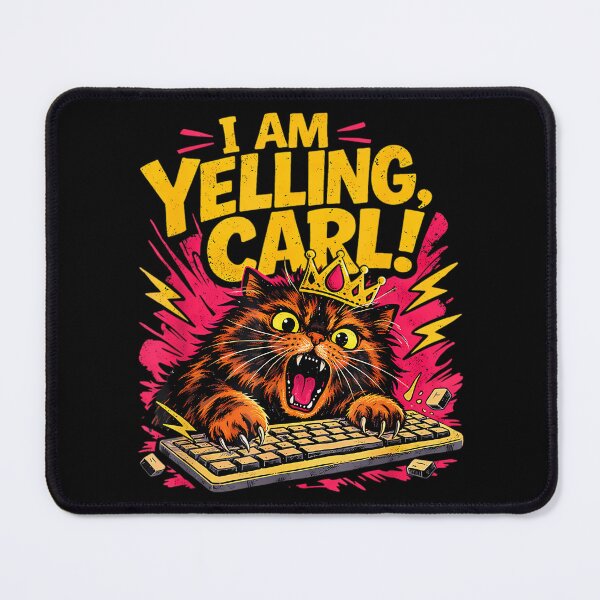 Item preview, I Am Yelling Carl Donut Cat Meme designed and sold by RebelKittyArt.