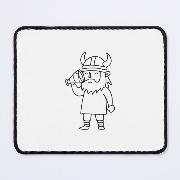 Item preview, An illustration of viking man drinking from a horn cup designed and sold by rasagamastore.
