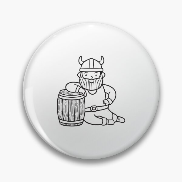 Item preview, An illustration of viking man resting beside a wooden barrel designed and sold by rasagamastore.