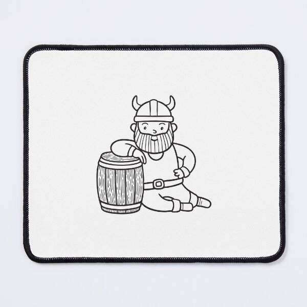 Item preview, An illustration of viking man resting beside a wooden barrel designed and sold by rasagamastore.