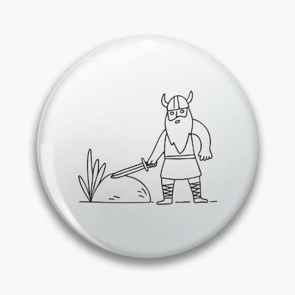 Item preview, An illustration of viking man sharpening a sword on a stone designed and sold by rasagamastore.