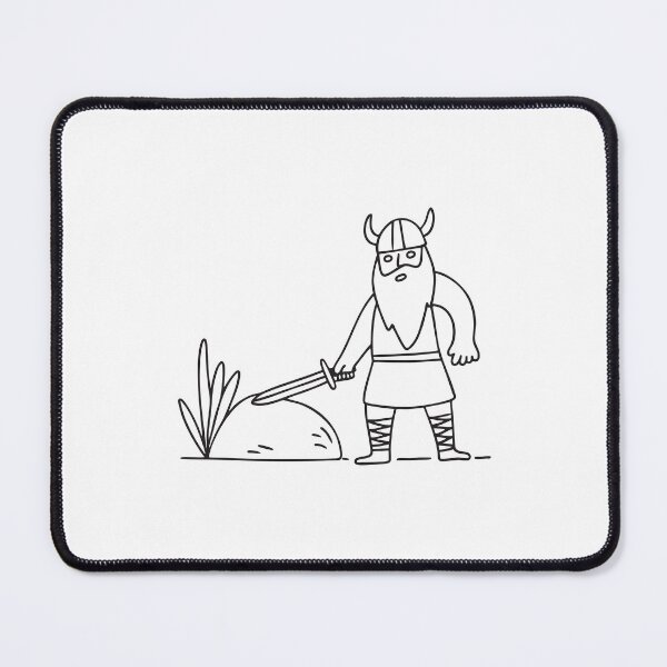 Item preview, An illustration of viking man sharpening a sword on a stone designed and sold by rasagamastore.