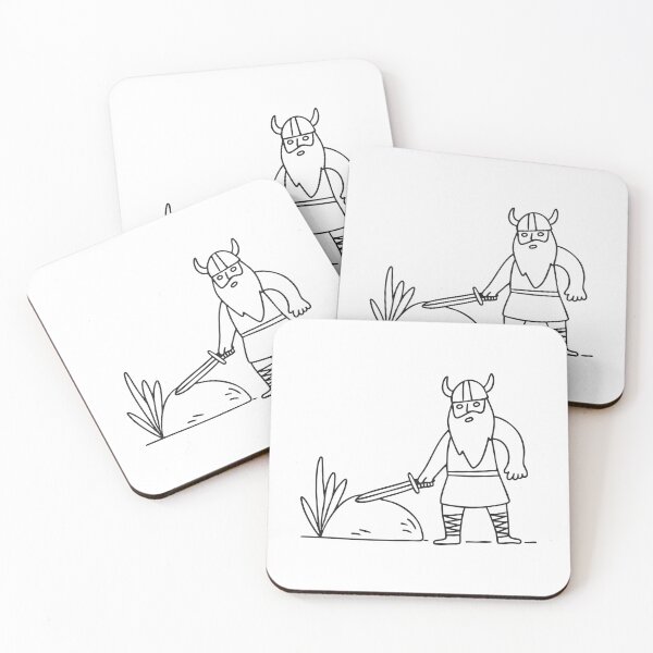 Item preview, An illustration of viking man sharpening a sword on a stone designed and sold by rasagamastore.