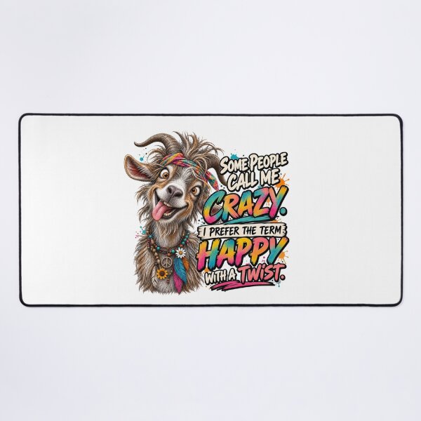 Item preview, Funny Hippie Goat – Some People Call Me Crazy Happy With a Twist designed and sold by HippyRikky.