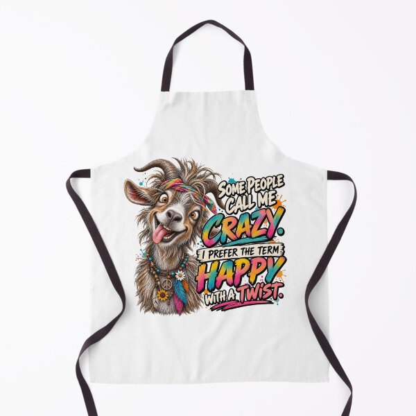 Item preview, Funny Hippie Goat – Some People Call Me Crazy Happy With a Twist designed and sold by HippyRikky.
