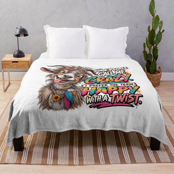 Item preview, Funny Hippie Goat – Some People Call Me Crazy Happy With a Twist designed and sold by HippyRikky.