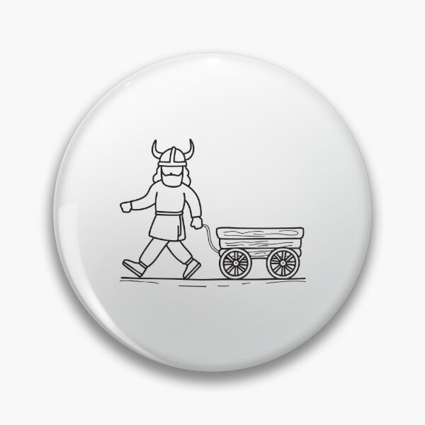 Item preview, An illustration of viking man walking past a wooden cart designed and sold by rasagamastore.