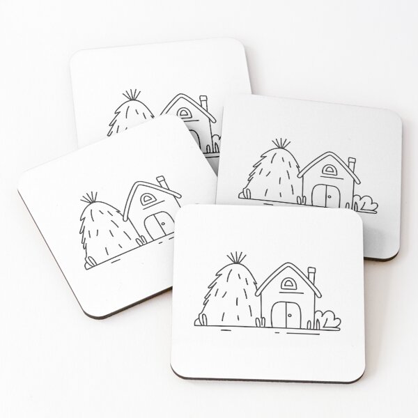 Item preview, An illustration of village with a haystack beside a house designed and sold by rasagamastore.