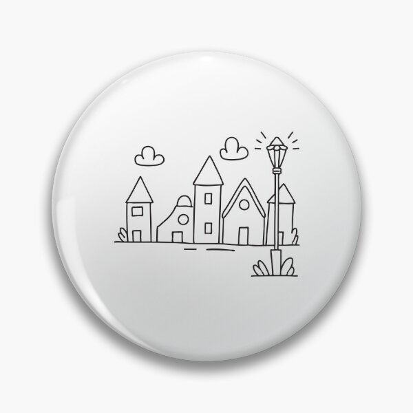 Item preview, An illustration of village with a lantern post in front designed and sold by rasagamastore.