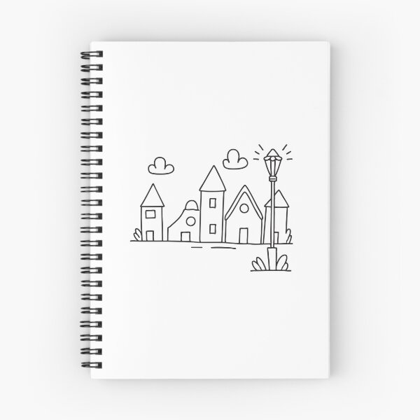 Item preview, An illustration of village with a lantern post in front designed and sold by rasagamastore.