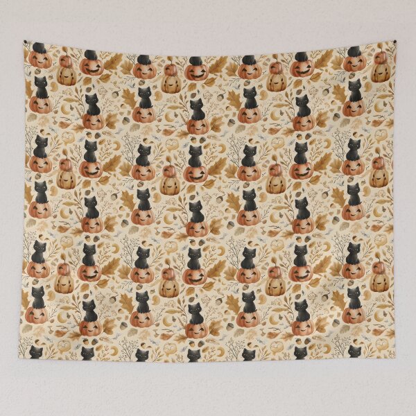 Item preview, Autumn Black Cat Botanical designed and sold by AlyssasCreativeBoutique.