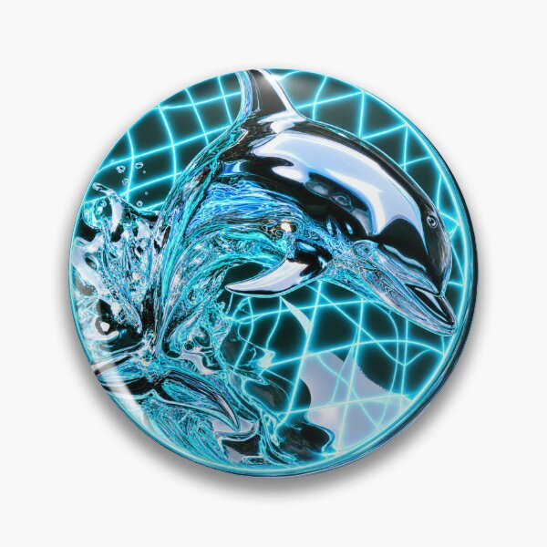 Item preview, Chrome Cyber Dolphin designed and sold by lovesicklotus.