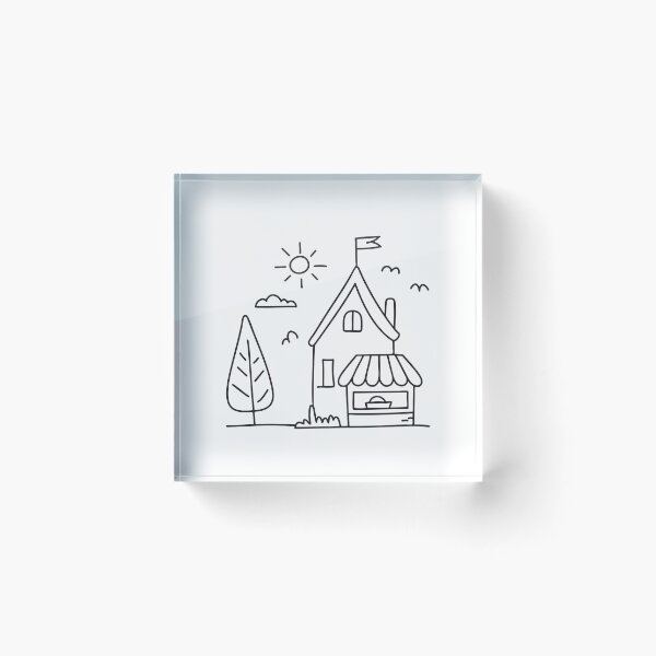 Item preview, An illustration of village with a small market stall nearby designed and sold by rasagamastore.