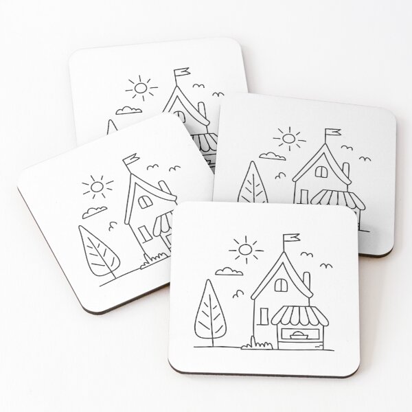 Item preview, An illustration of village with a small market stall nearby designed and sold by rasagamastore.