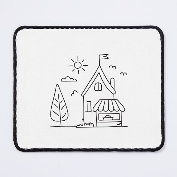 Item preview, An illustration of village with a small market stall nearby designed and sold by rasagamastore.