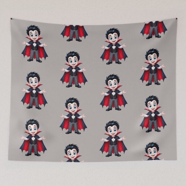 Item preview, Cute Cartoon Vampire in Red Cape Halloween designed and sold by FestivityFinds.