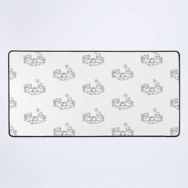 Item preview, An illustration of village with a stone bridge across the river designed and sold by rasagamastore.