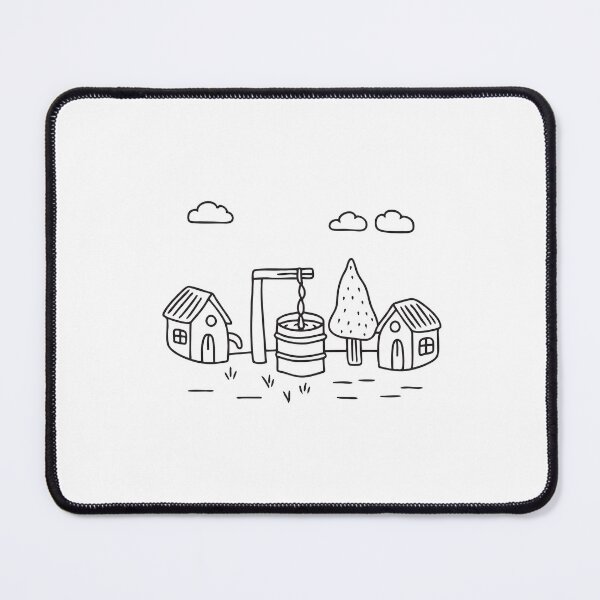 Item preview, An illustration of village with a water well in the center designed and sold by rasagamastore.