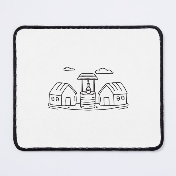 Item preview, An illustration of village with a central water well designed and sold by rasagamastore.