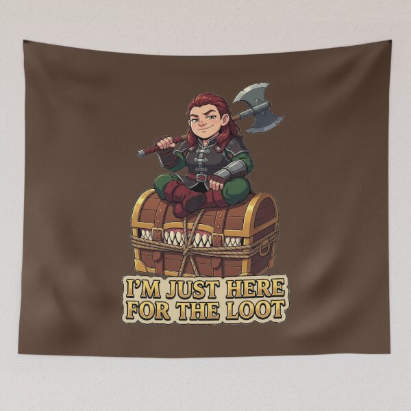 Item preview, Dwarf Barbarian - Just here for the loot too designed and sold by Parody-is-King.
