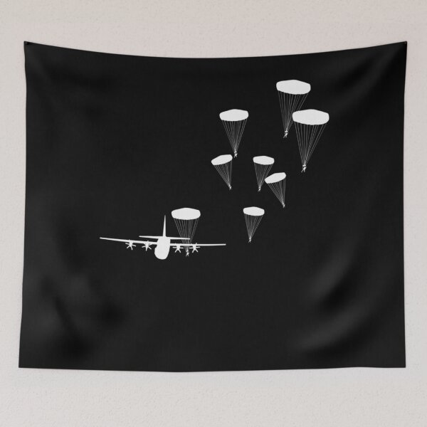 Item preview, Airborne Paratrooper Military Aircraft Parachuting Soldier designed and sold by AmberWild.