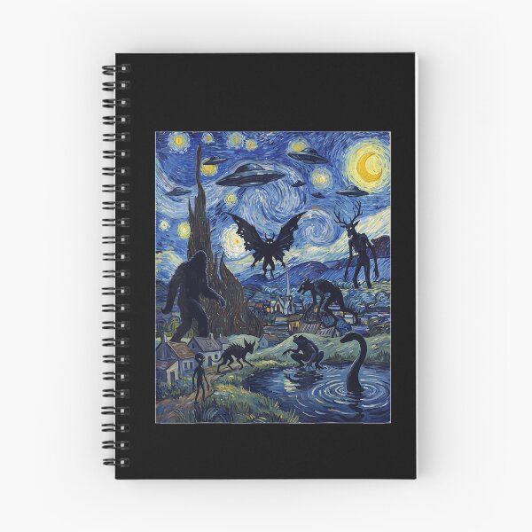 Item preview, The Starry Painting Cryptids Bigfoot Alien Mothman UFO designed and sold by DienesAngele.