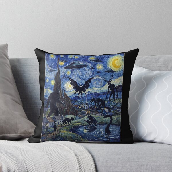 Item preview, The Starry Painting Cryptids Bigfoot Alien Mothman UFO designed and sold by DienesAngele.