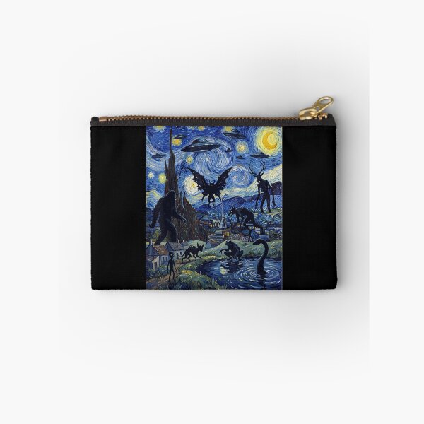 Item preview, The Starry Painting Cryptids Bigfoot Alien Mothman UFO designed and sold by DienesAngele.