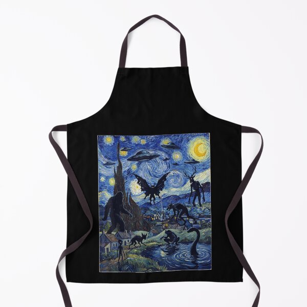 Item preview, The Starry Painting Cryptids Bigfoot Alien Mothman UFO designed and sold by DienesAngele.