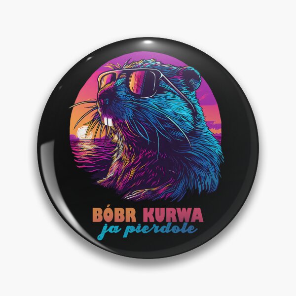 Item preview, Synthwave Polish Beaver Meme Ja Pierdole Bobr Bober Kurwa designed and sold by Shiv Vohra.