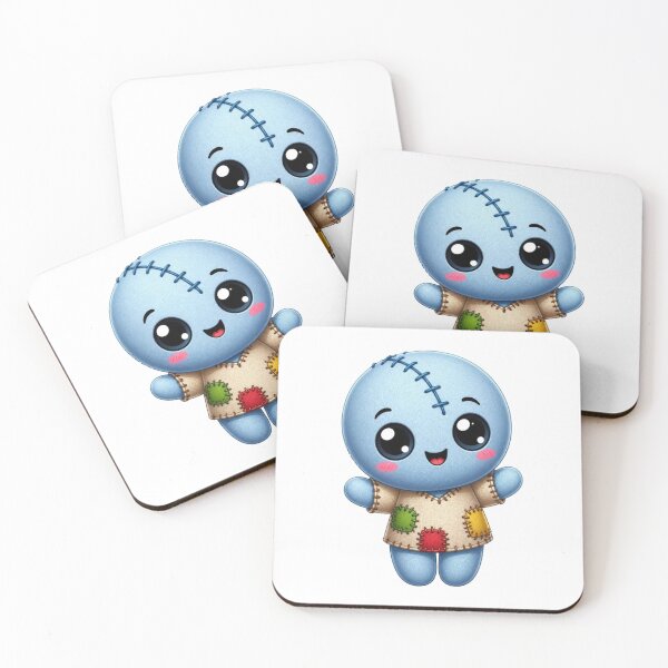Item preview, Cute Blue Patchwork Rag Doll Kawaii Plushie Sticker designed and sold by FestivityFinds.