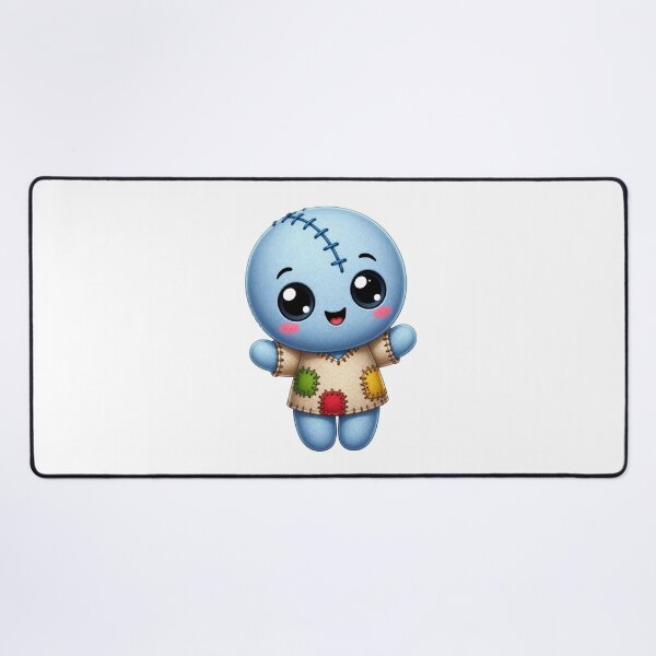 Item preview, Cute Blue Patchwork Rag Doll Kawaii Plushie Sticker designed and sold by FestivityFinds.