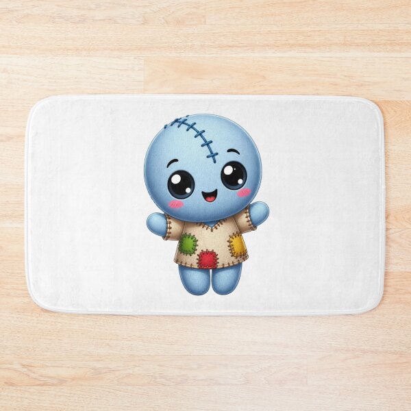 Item preview, Cute Blue Patchwork Rag Doll Kawaii Plushie Sticker designed and sold by FestivityFinds.