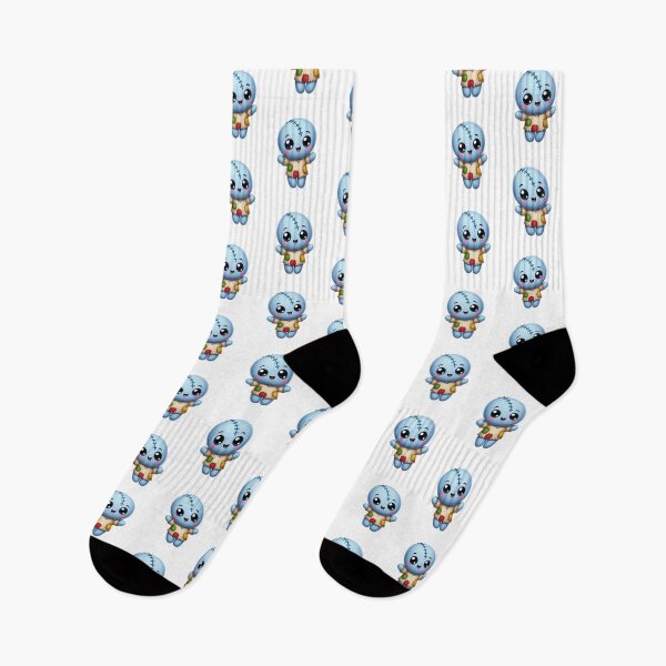 Item preview, Cute Blue Patchwork Rag Doll Kawaii Plushie Sticker designed and sold by FestivityFinds.