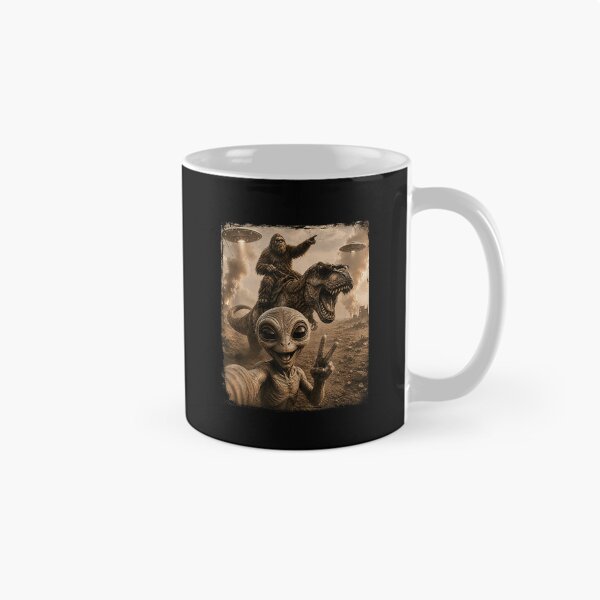 Item preview, Alien Selfie Bigfoot T Rex UFO designed and sold by DienesAngele.