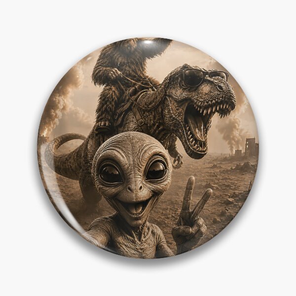 Item preview, Alien Selfie Bigfoot T Rex UFO designed and sold by DienesAngele.