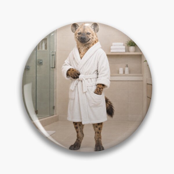Item preview, Spotted Hyena White Bathrobe designed and sold by Sillytoe.