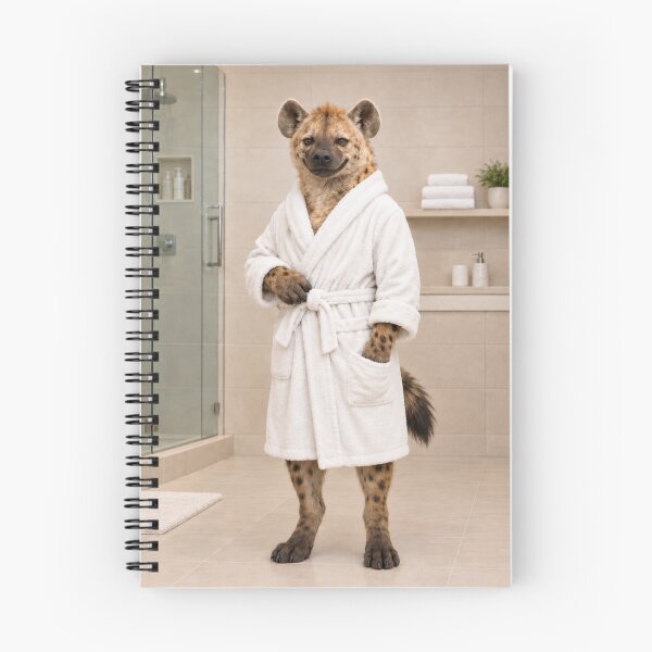 Item preview, Spotted Hyena White Bathrobe designed and sold by Sillytoe.